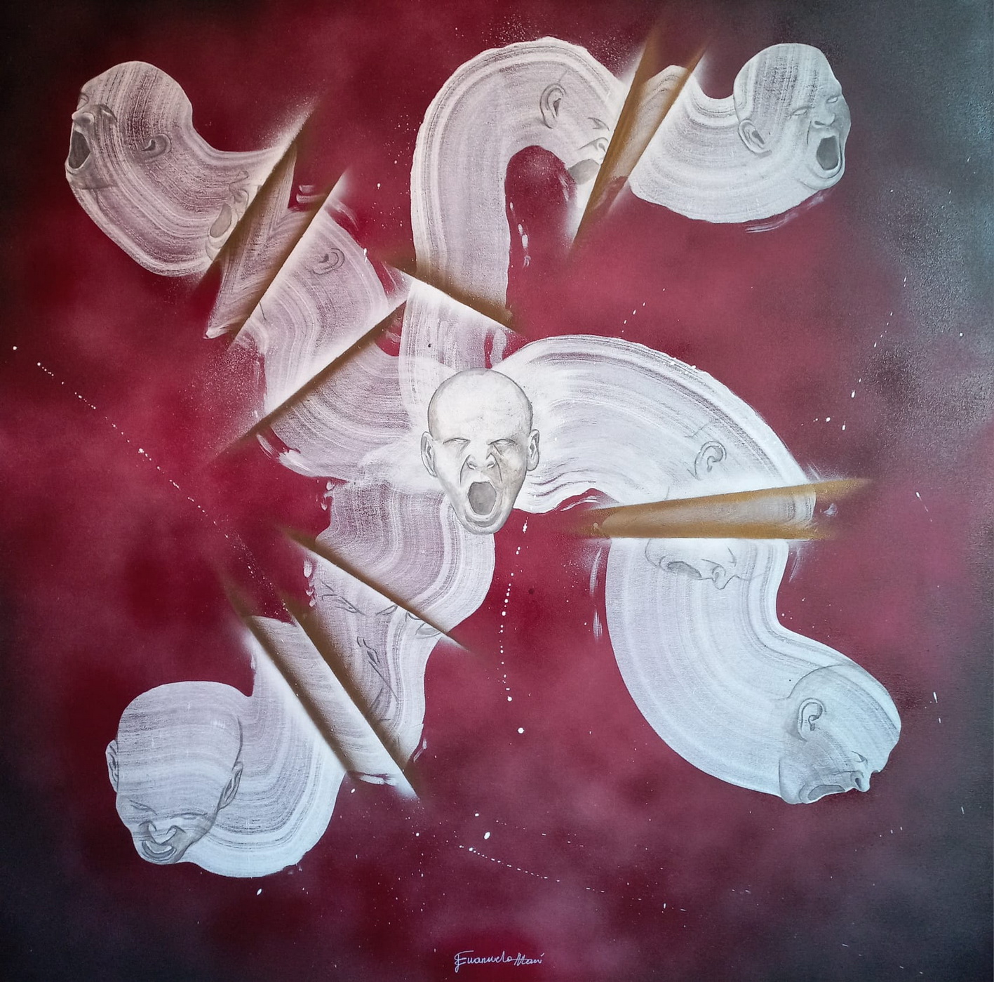 Emanuela Artemi, MetaSpazioTempo 2, acrilico su tela, cm 100x100, 2023